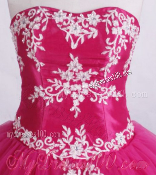Fashionable Tulle Ball Gown Quinceanera Dresses with Appliques and Slit